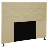 Cabeceira Safira Cama Box Casal 140cm Corino Bege