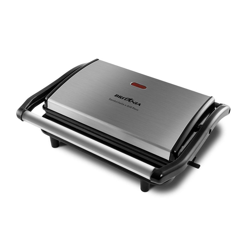 Sanduicheira E Grill Britânia Bgr27i Press 2 Em 1 850w 127v