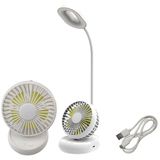 Luminária Com Ventilador Flexível 2 Em 1 Led Abajur De Mesa