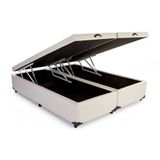 Base Box Baú Queen Bipartido Sp Móveis Sintético Bege