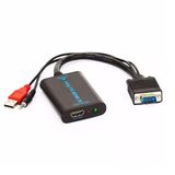 Adaptador Vga Para Hdmi Com Audio P2 Cabo Conversor