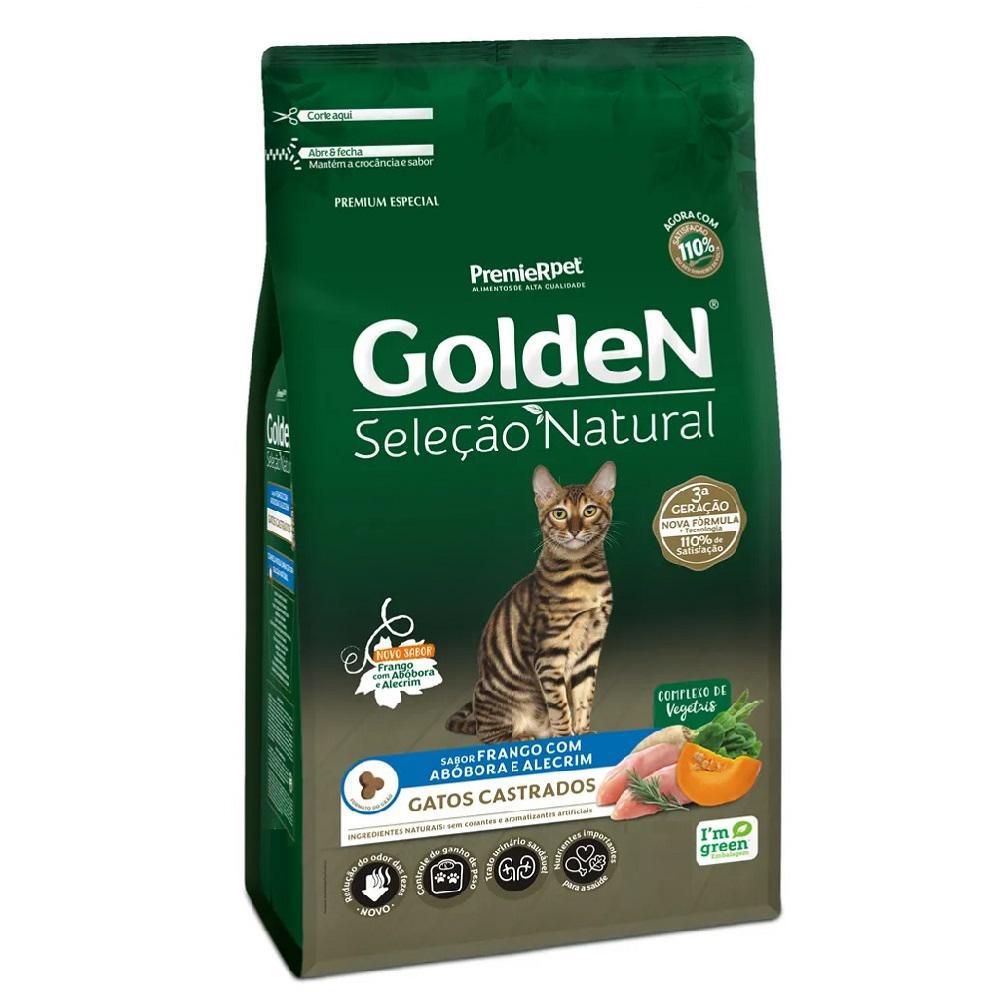 Golden Gatos Seleção Natural Castrados Frango Abóbora 1kg