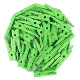 Pacote Com 100 Mini Prendedores Em Madeira 2,5cm - Verde
