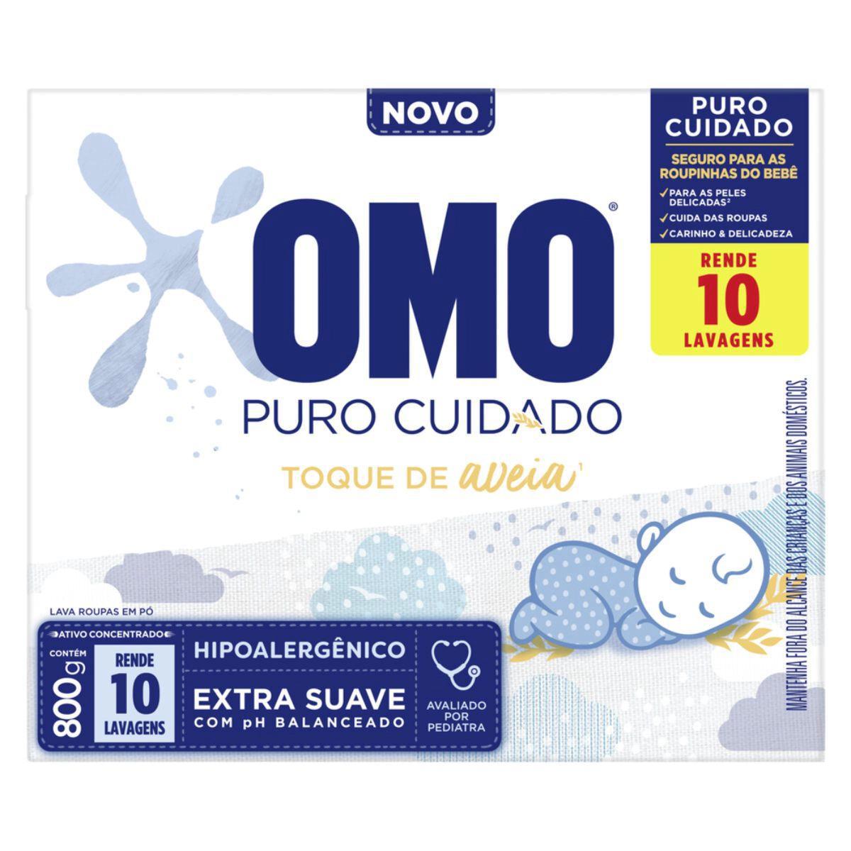 Detergente Em Pó Omo Puro Cuidado 800g