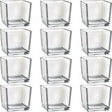 Kit 10 Mini Vaso De Vidro Castiçal Porta Vela De Mesa 300 Ml
