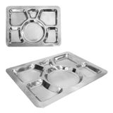 Petisqueira Inox Bandeja 6 Divisorias Lanche Tabua Frios