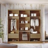 Closet Casal Encanto 4 Gavetas 5 Prateleiras Mdf Imbuia