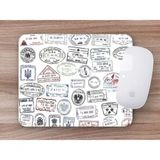 Mouse Pad Emborrachado Personalizado Viagens Carimbos Passaporte