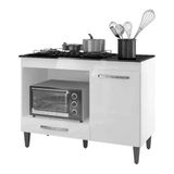 Balcao Com Tampo Forno E Cooktop 105 Cm Carla Branco Branco