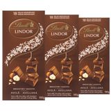 Chocolate Ao Leite Com Avelã, Lindt Lindor, 3 Barras De 100g