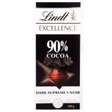 Barra Chocolate 90% Cacau Lindt Excellence 100g