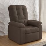 Poltrona Reclinável Suede Veludo Estoril Espresso Móveis Marrom