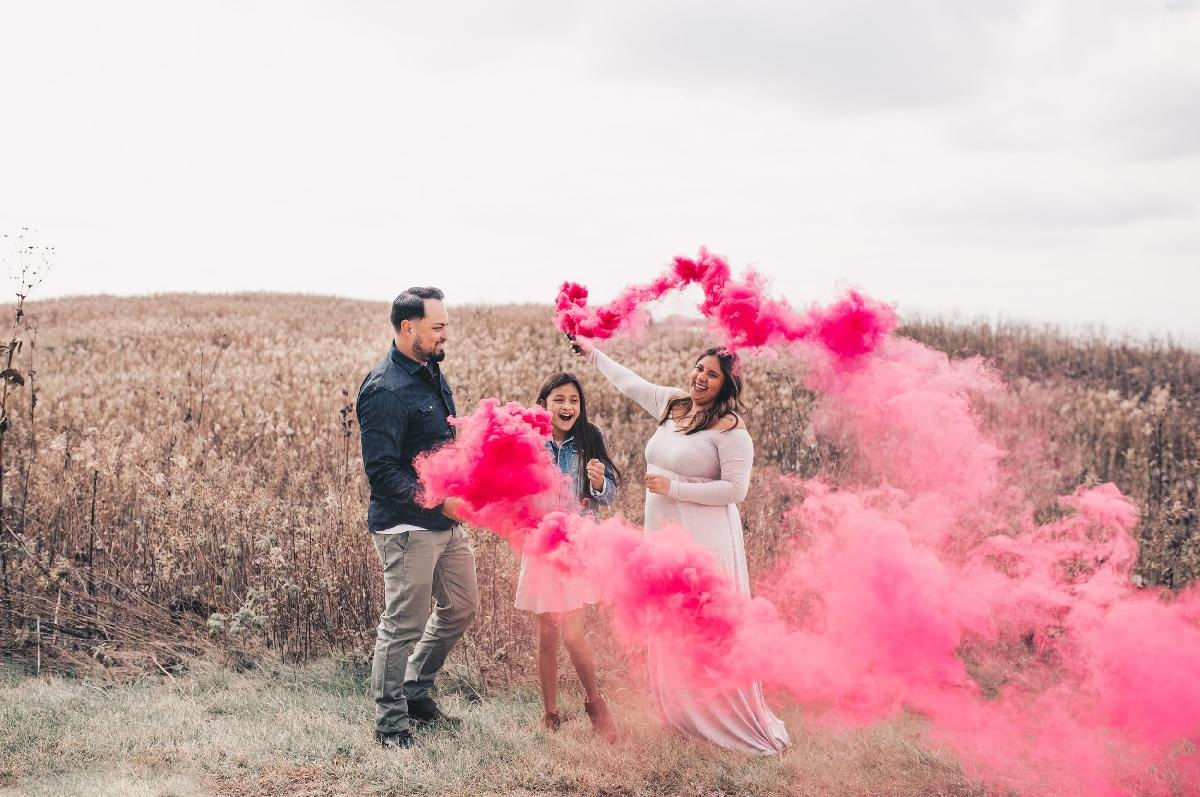 4 Tubos Fuma a Colorida para ch Revela o Cor ROSA Brinde