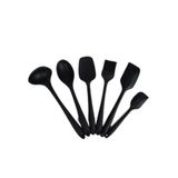 Jogo Com 6 Utensilios Em Silicone Preto