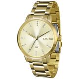 Relógio Feminino Lince Dourado Cristais Lrg4445lc1kx