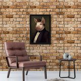 Quadro Decorativo Porco Nobre 45x34cm Moldura Preta