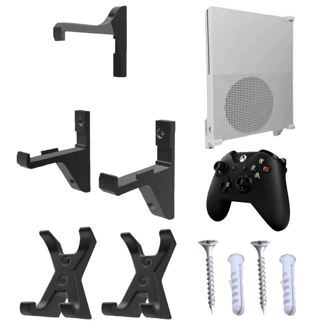 Kit Suporte De Parede Console Controle Xbox One S X Preto