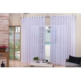 Cortina Voal Liso Sala Quarto Branca 3,00x2,20