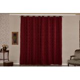 Cortina Sala Jacquard Tecido Semi Blackout Bordo 2,60x1,80