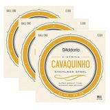 Kit 3 Encordoamentos Cavaco Daddario Ej93