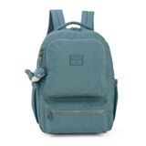 Mochila Feminina Notebook Tecido Crinkle Chaveiro Pelúcia
