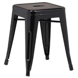 Banqueta Baixa Aço Carbono Iron- Rivatti - Preto