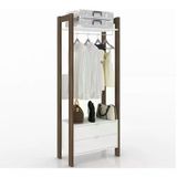 Guarda Roupa Modulado Closet Az1011 Branco Nogal Branco Noga