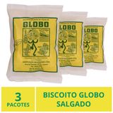 Biscoito Globo Salgado, Rio De Janeiro, 3 Pacotes 30g