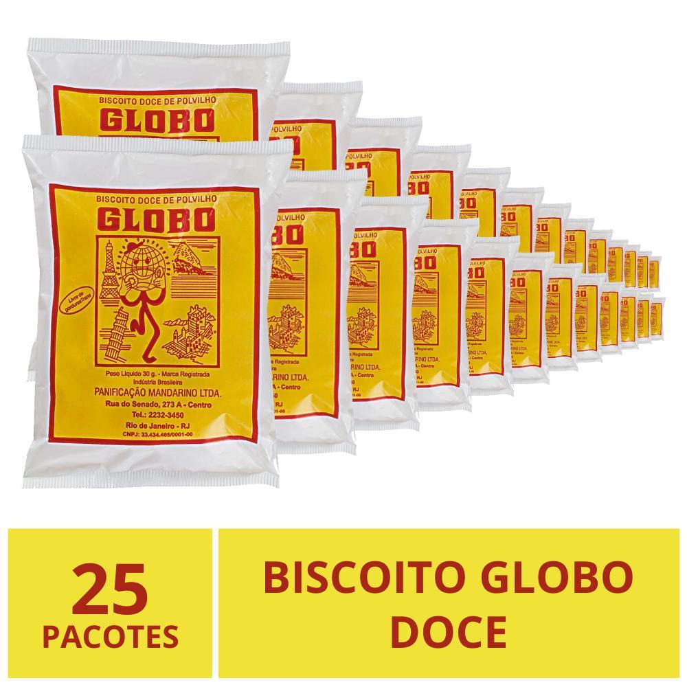 Biscoito Globo Doce, Rio De Janeiro, 25 Pacotes 30g