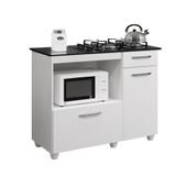 Balcão Cooktop 4 Bocas Violeta Kaiki Móveis Cor: Branco