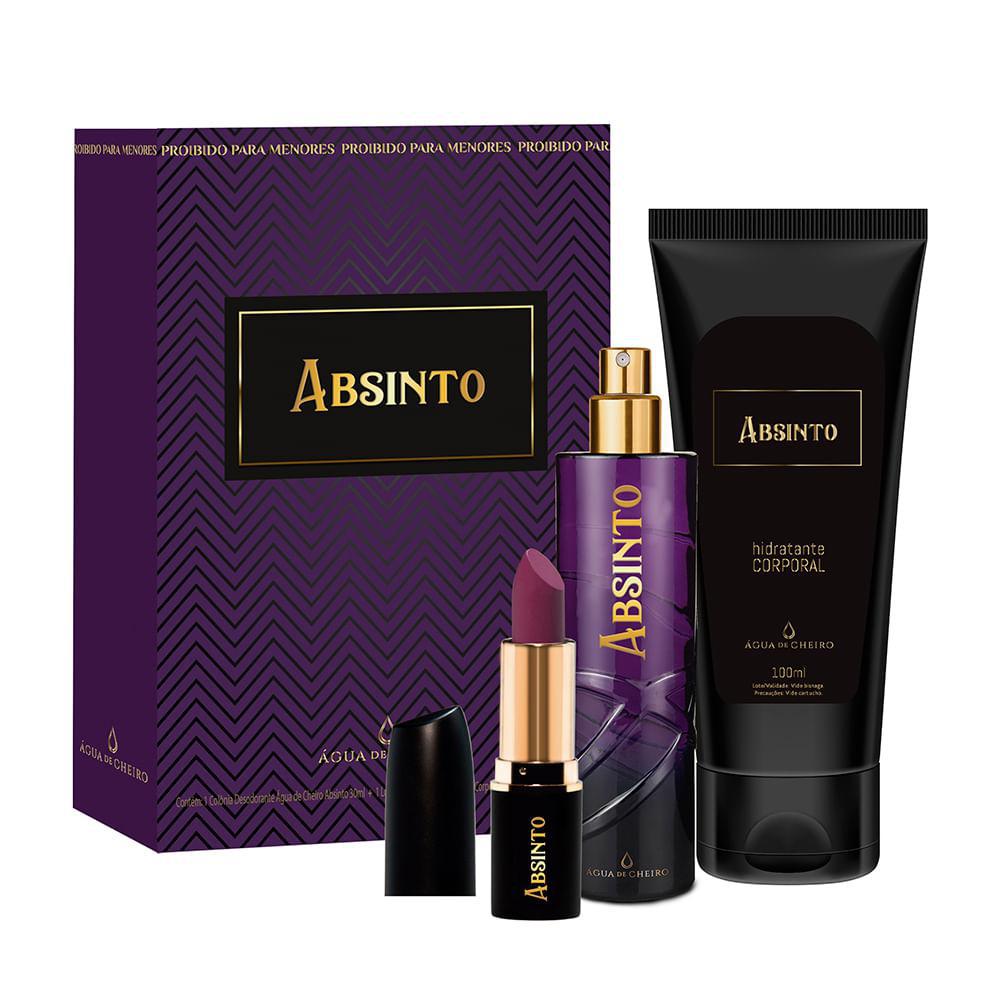 Kit Absinto Shot Feminino 30ml Com Hidratante E Batom