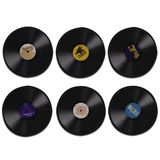 Kit 6 Porta Copos Disco De Vinil Cozinha Criativa Retrô