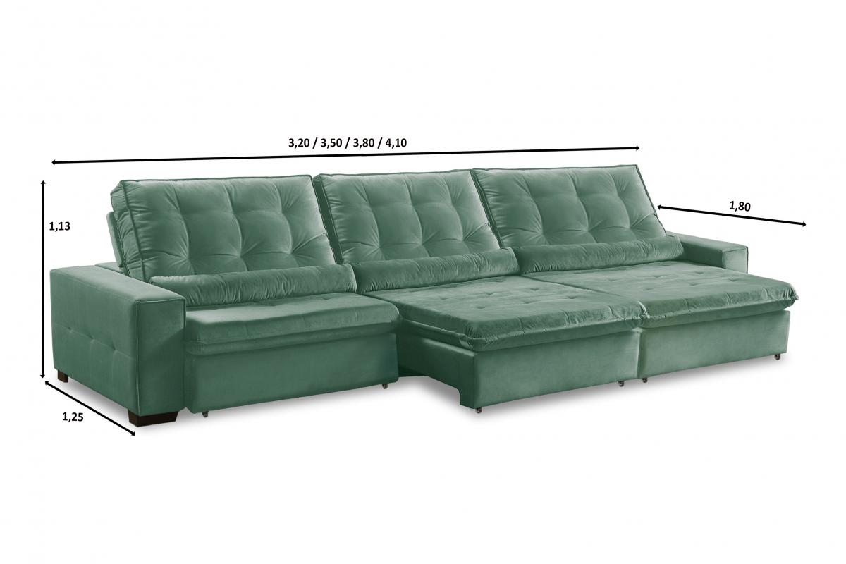Sofa Retratil E Rec 6 Lugares Confort 3 50 Azul Claro Carrefour