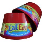 Comedouro Elevado Para Gatos Pet Games Cat Eat Vermelho