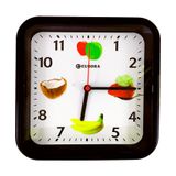 Relógio De Parede Eurora Quadrado Preto Frutas 6555-145