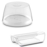 Kit Manteigueira Tampa Transparente + Queijeira Uz Branco