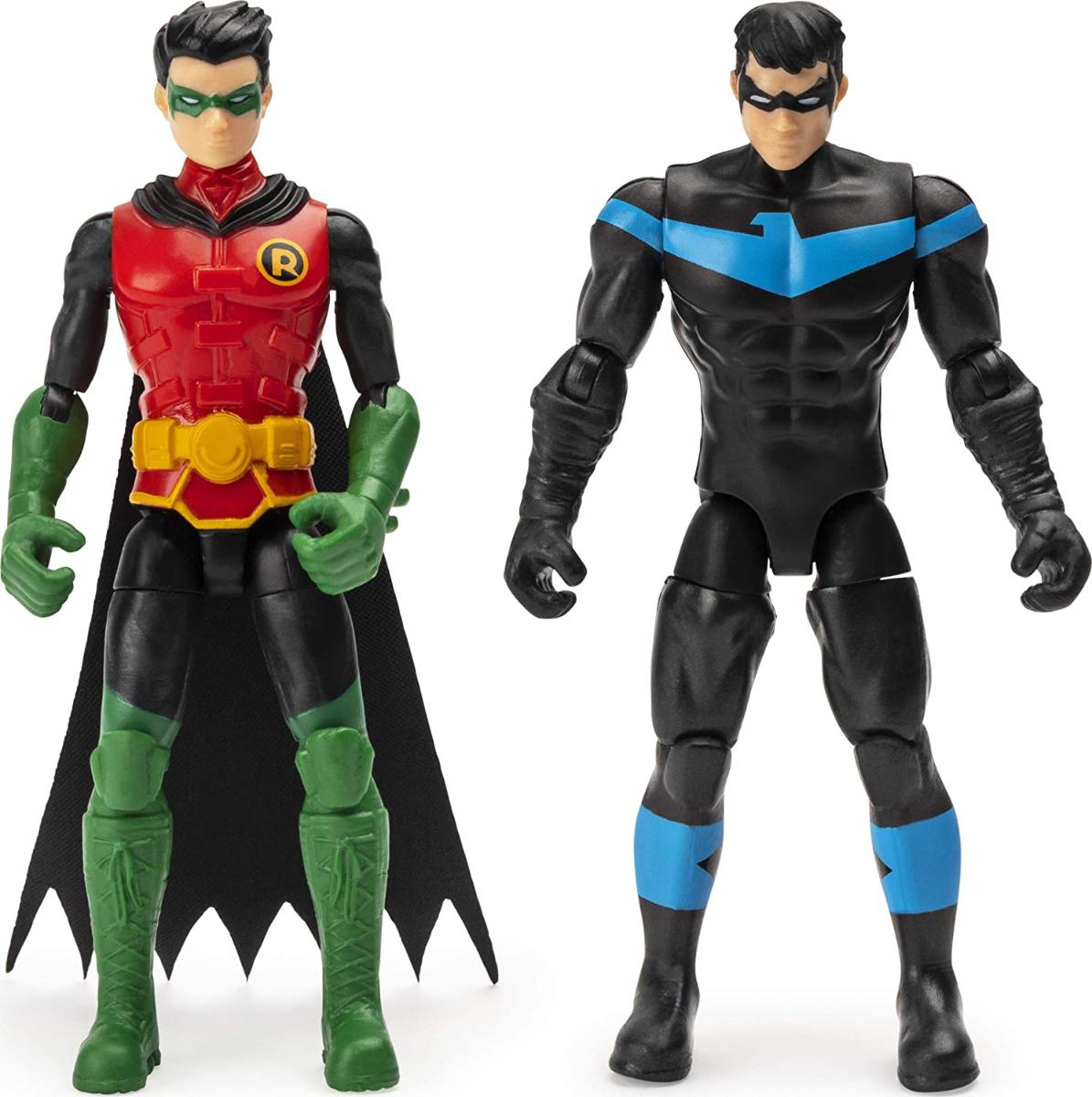 BATMAN, 4 Polegadas ROBIN e NightWING Action Figures com 6 acessórios misteriosos