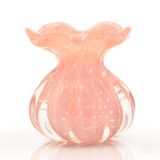 Vaso Trouxinha Em Cristal Murano Rosa - São Marcos 12cm