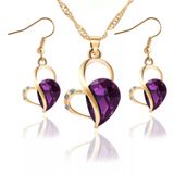 Presente Dia Dos Namorados Conjunto De Colar E Brincos Roxo