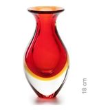 Vaso Vasinho Decorativo Cristal Murano - Bicolor Vermelho N2