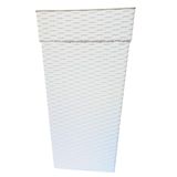 Vaso Para Plantas E Flores Decorativo Ratan 10l Branco