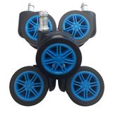 Rodizio Para Cadeira Gamer Azul Roda De Poliuretano Kit S55