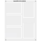 Quadro De Aviso Gestão Com 5 Displays A4 Acrílico 3 Branco