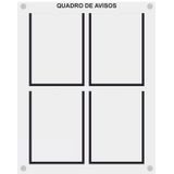 Quadro De Aviso E Gestão Com 4 Displays A4 De Acrílico Preto