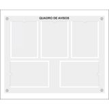 Quadro De Aviso E Gestão Com 5 Displays A4 Acrílico 2 Branco