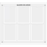 Quadro De Aviso Gestão Com 6 Displays A4 De Acrílico Branco