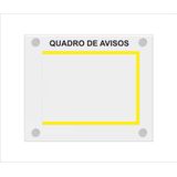 Quadro De Aviso Gestão Com 1 Displays A4 Acrílico Amarelo