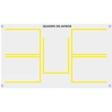 Quadro De Aviso Gestão Com 5 Displays A4 Acrílico 4 Amarelo