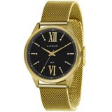 Relógio Feminino Dourado Fundo Preto Lince Lrgh161l P3kx