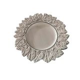 Sousplat Patinado De Plastico Garden Leaf Branco 35cm